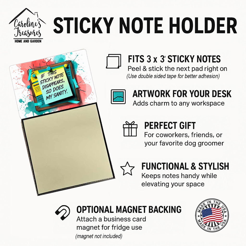 If this disappears, so does my sanity Sticky Note Holder Funny Nurse Saying Desk Dispenser with 3x3 Notes