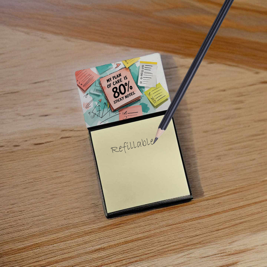 My plan of care Sticky Note Holder Funny Nurse Saying Desk Dispenser with 3x3 Notes