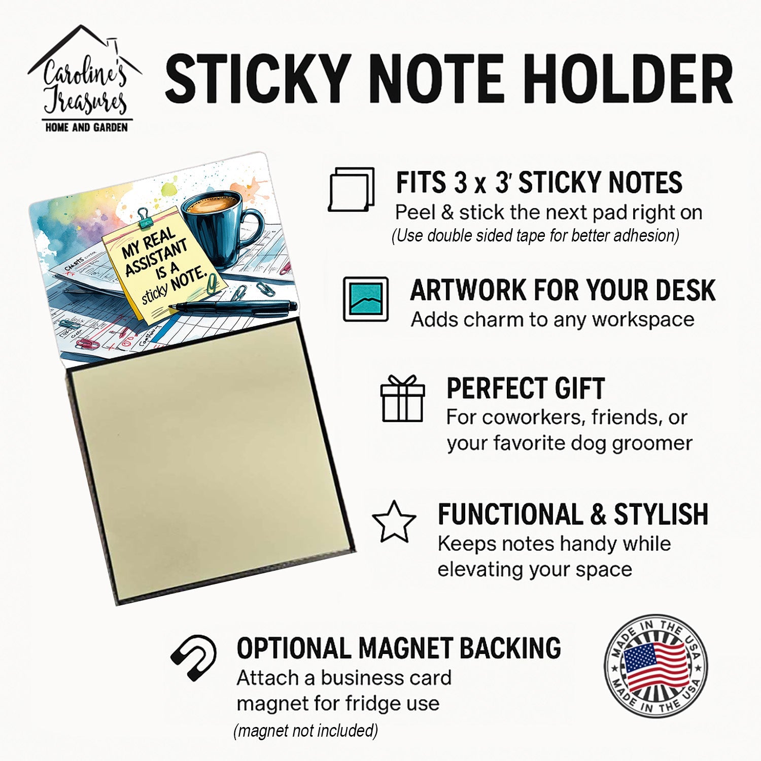 My real assistant Sticky Note Holder Funny Nurse Saying Desk Dispenser with 3x3 Notes