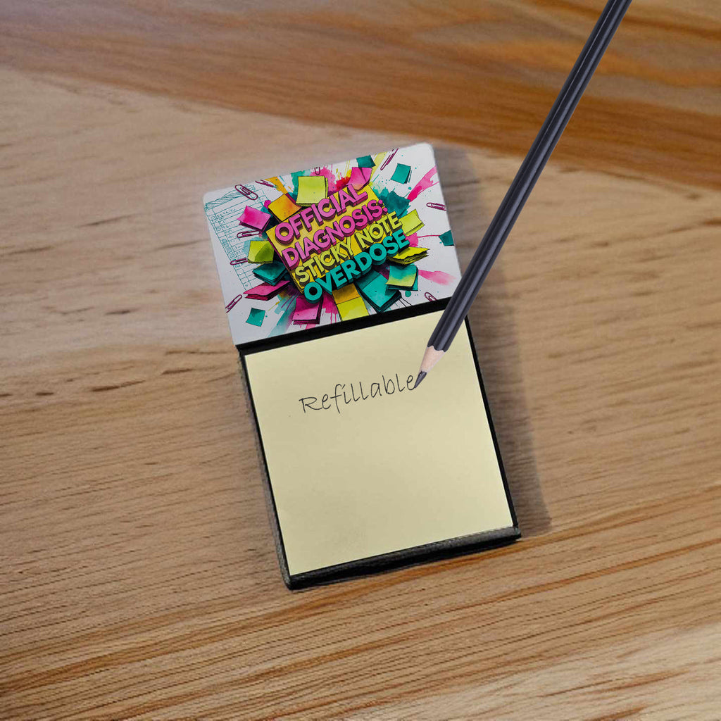 Official diagnosis Sticky Note Holder Funny Nurse Saying Desk Dispenser with 3x3 Notes