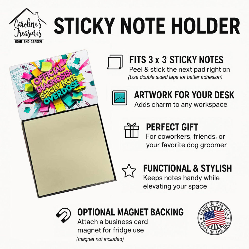 Official diagnosis Sticky Note Holder Funny Nurse Saying Desk Dispenser with 3x3 Notes