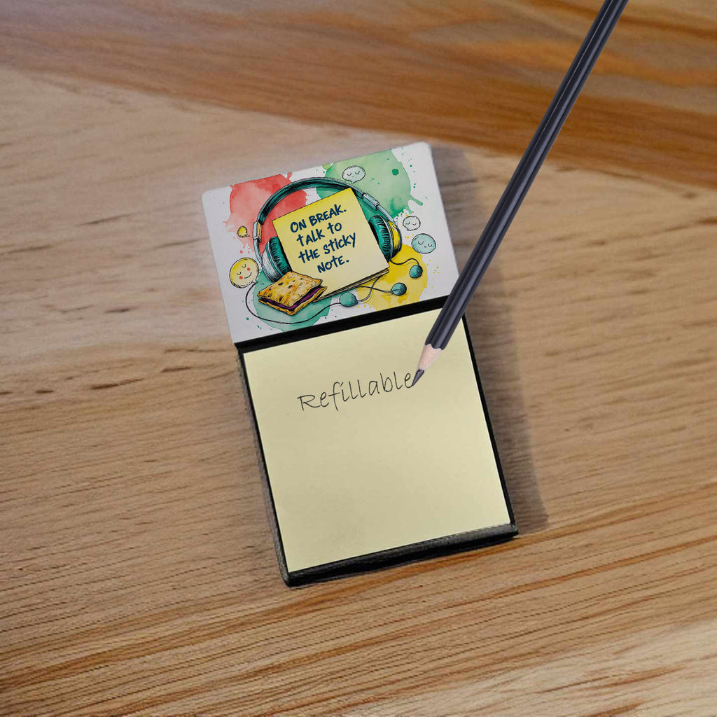 On break Sticky Note Holder Funny Nurse Saying Desk Dispenser with 3x3 Notes