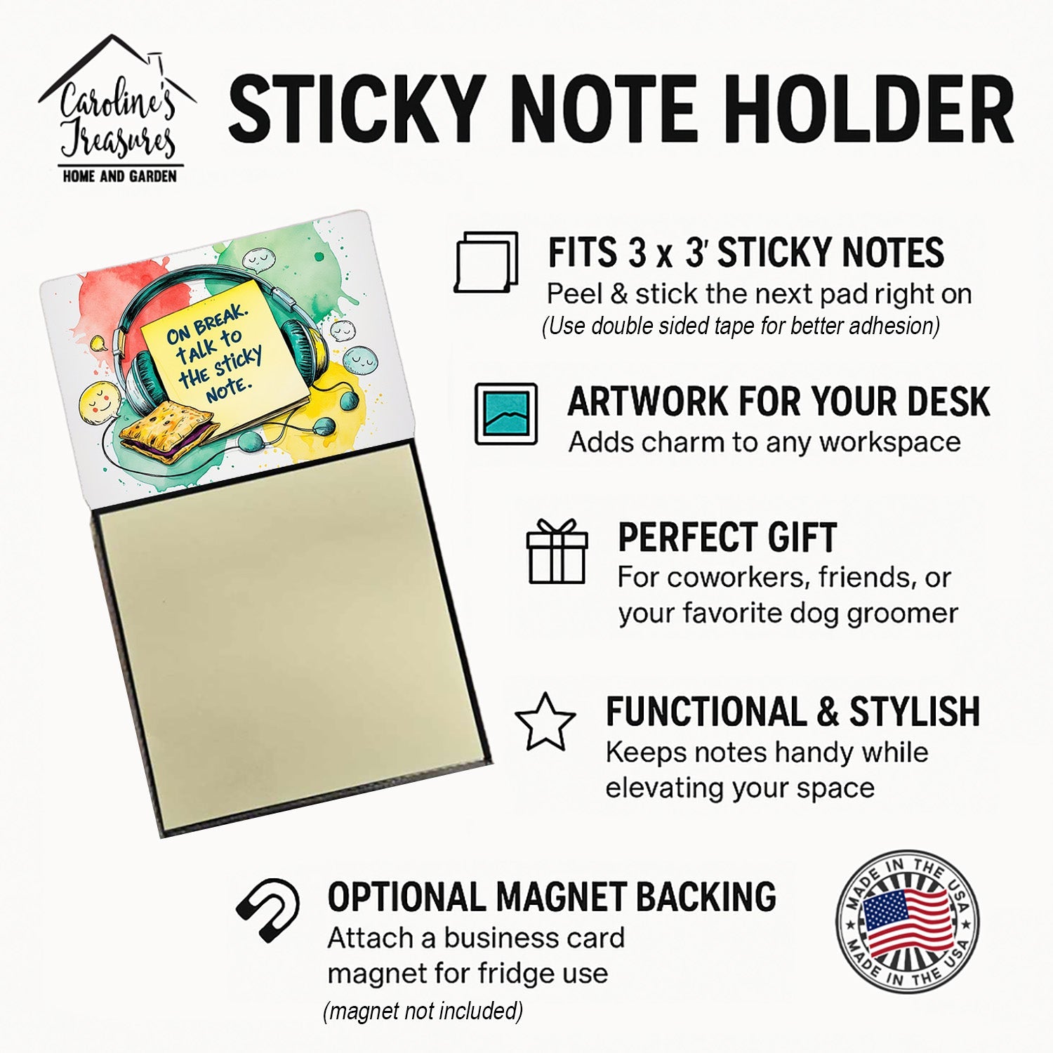 On break Sticky Note Holder Funny Nurse Saying Desk Dispenser with 3x3 Notes