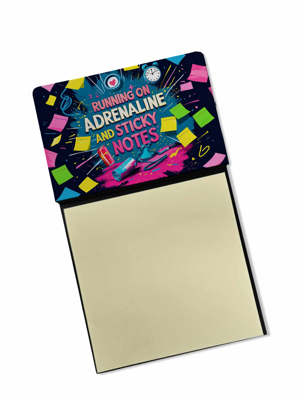 Running on adrenaline Sticky Note Holder Funny Nurse Saying Desk Dispenser with 3x3 Notes