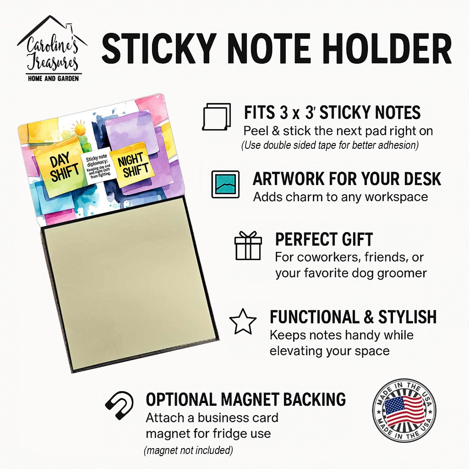 Keeping day and night shift from fighting Sticky Note Holder Funny Nurse Saying Desk Dispenser with 3x3 Notes