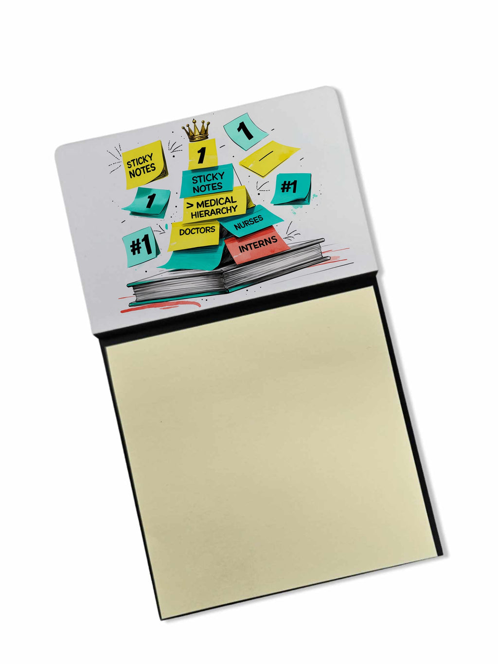 Medical hierarchy Sticky Note Holder Funny Nurse Saying Desk Dispenser with 3x3 Notes