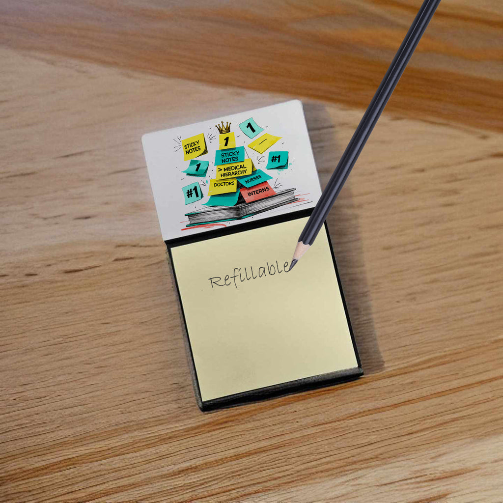 Medical hierarchy Sticky Note Holder Funny Nurse Saying Desk Dispenser with 3x3 Notes