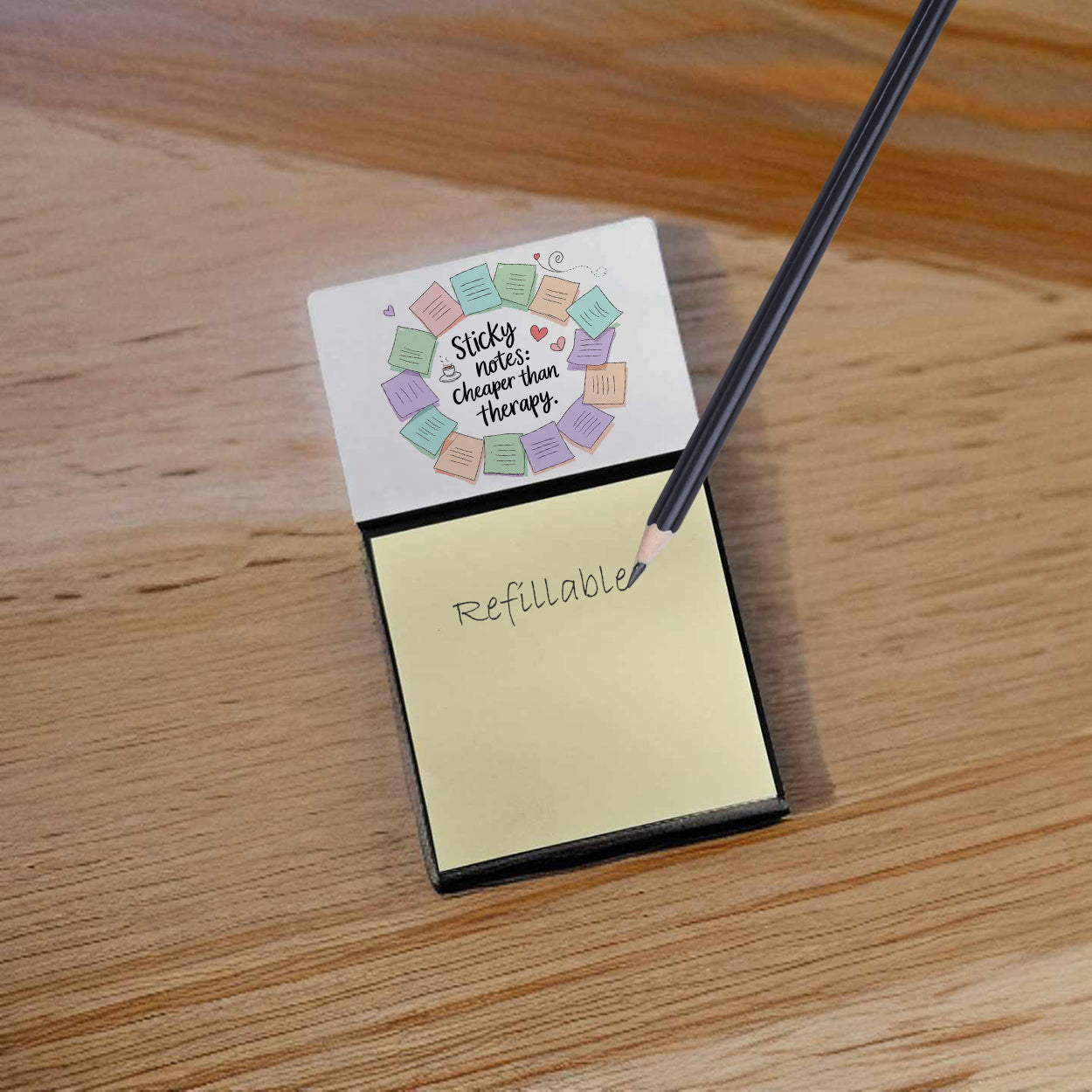 Cheaper than therapy Sticky Note Holder Funny Nurse Saying Desk Dispenser with 3x3 Notes