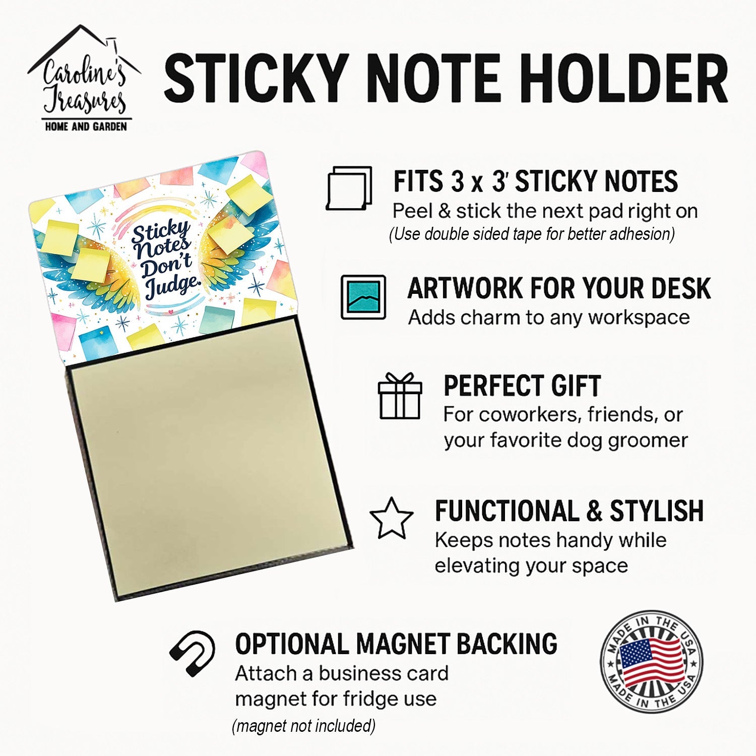 Don’t judge Sticky Note Holder Funny Nurse Saying Desk Dispenser with 3x3 Notes