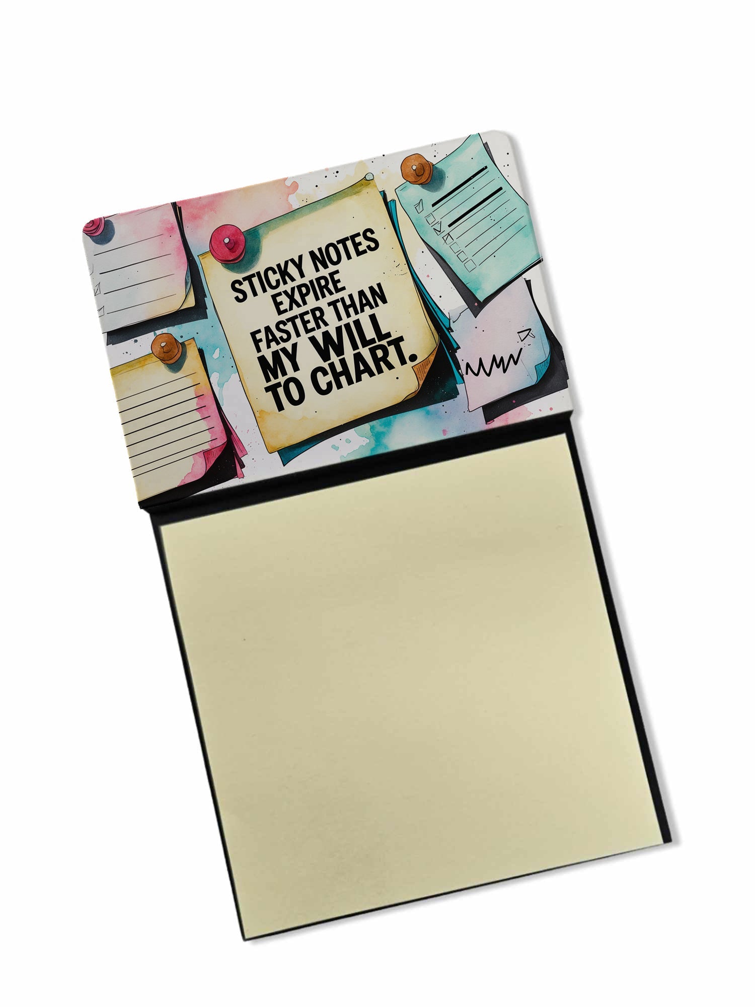 Expire faster than my will to chart Sticky Note Holder Funny Nurse Saying Desk Dispenser with 3x3 Notes
