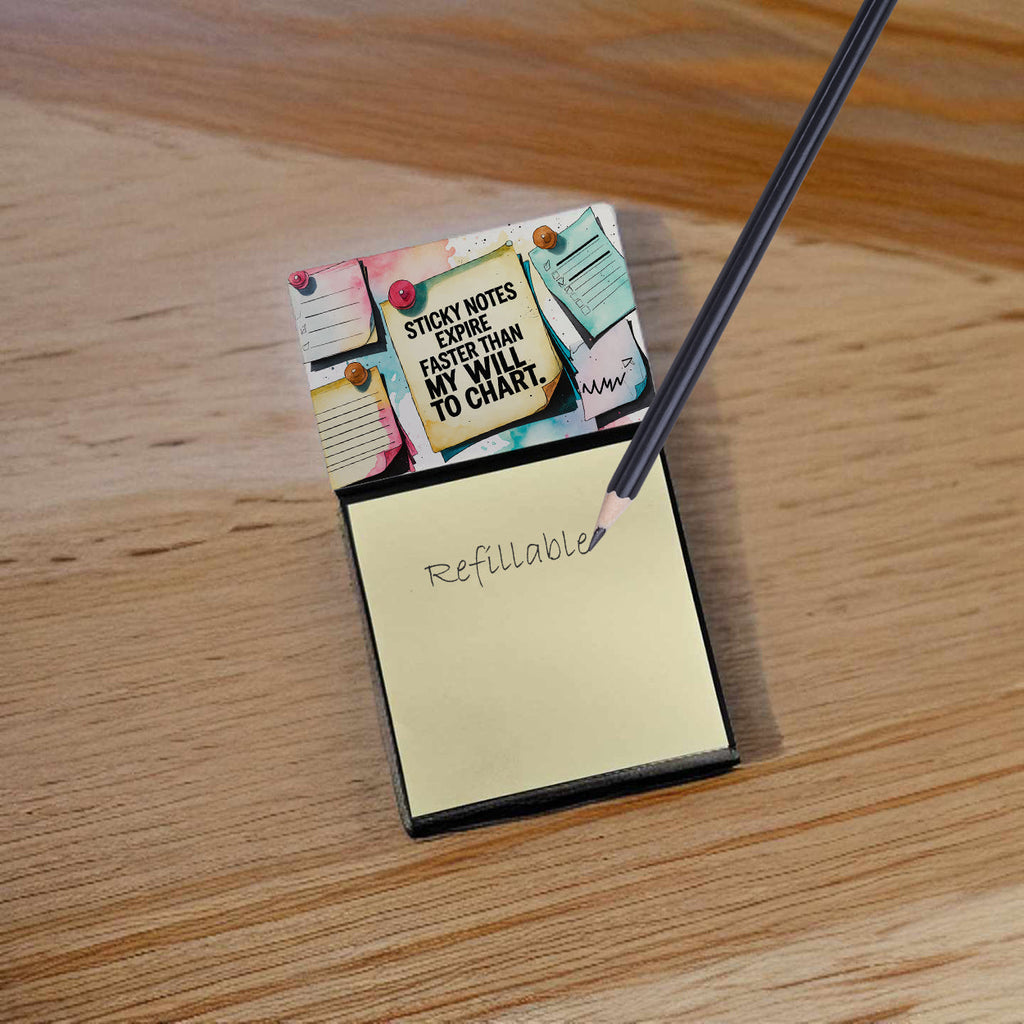 Expire faster than my will to chart Sticky Note Holder Funny Nurse Saying Desk Dispenser with 3x3 Notes