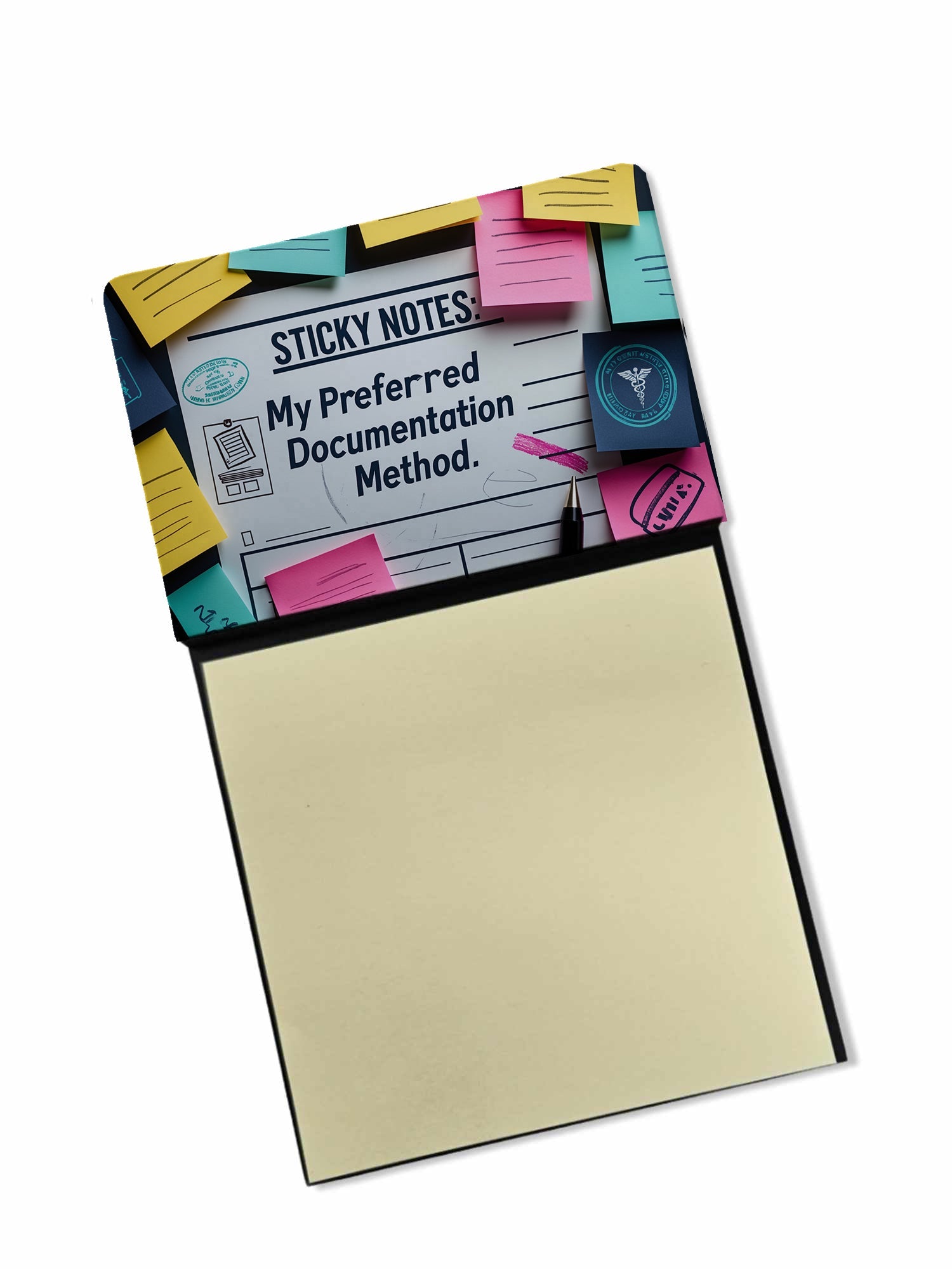 My preferred documentation method Sticky Note Holder Funny Nurse Saying Desk Dispenser with 3x3 Notes