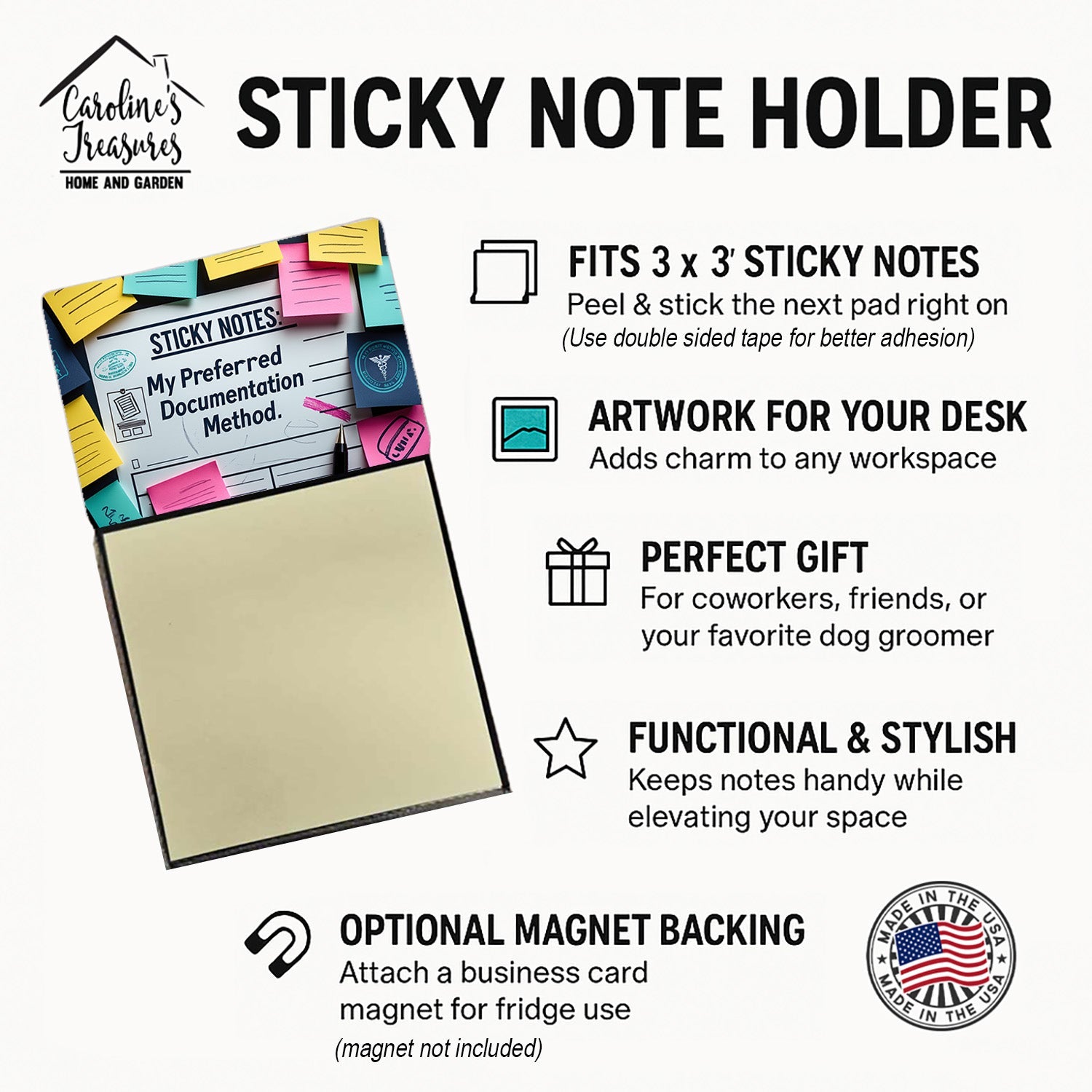 My preferred documentation method Sticky Note Holder Funny Nurse Saying Desk Dispenser with 3x3 Notes