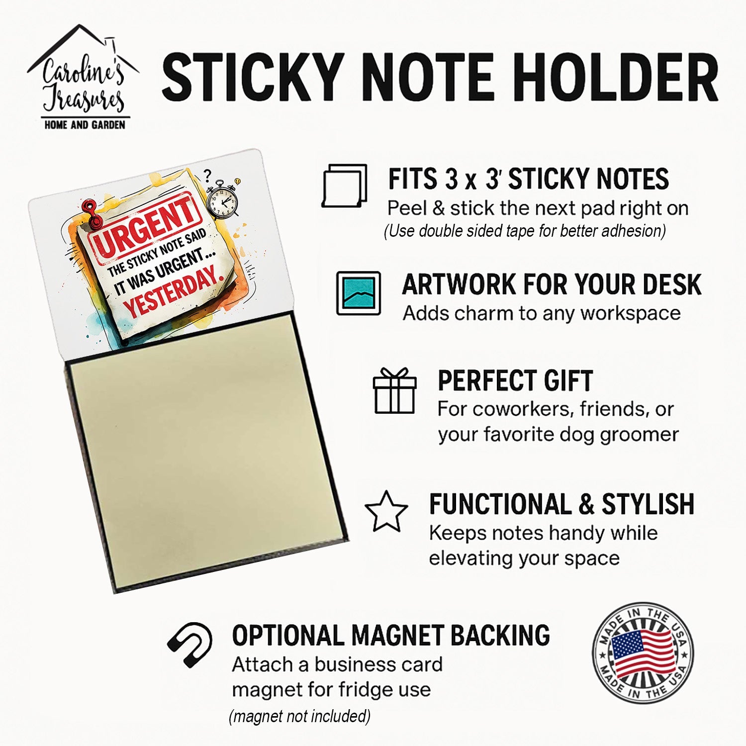 It was urgent Sticky Note Holder Funny Nurse Saying Desk Dispenser with 3x3 Notes