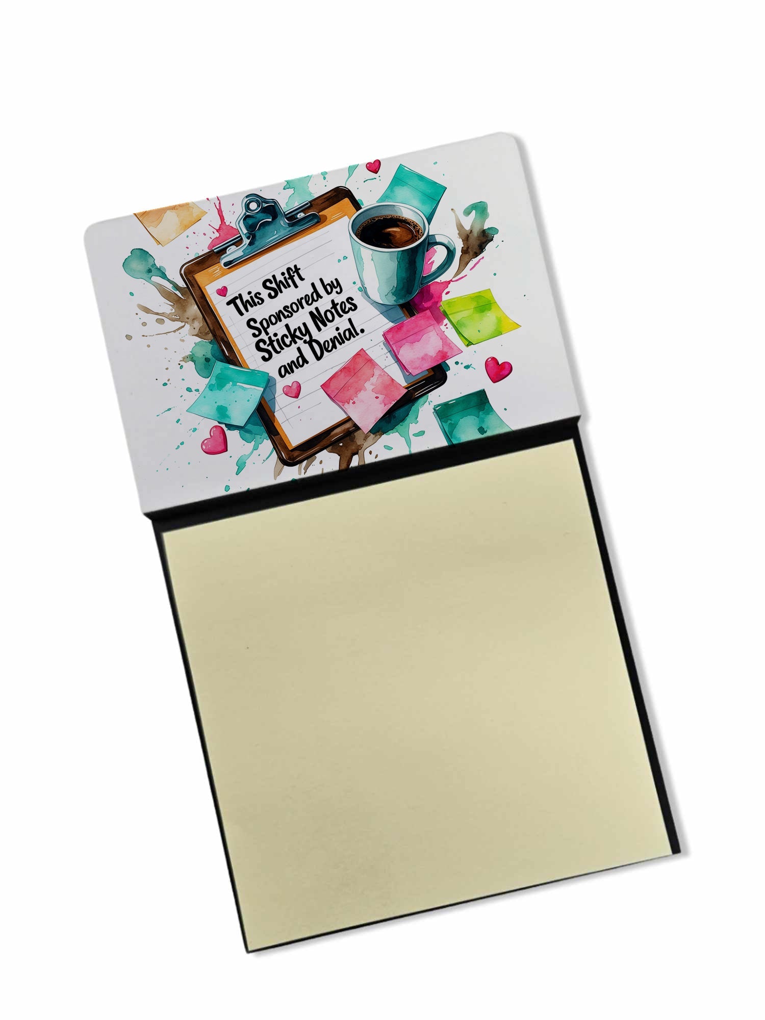 This shift sponsored Sticky Note Holder Funny Nurse Saying Desk Dispenser with 3x3 Notes