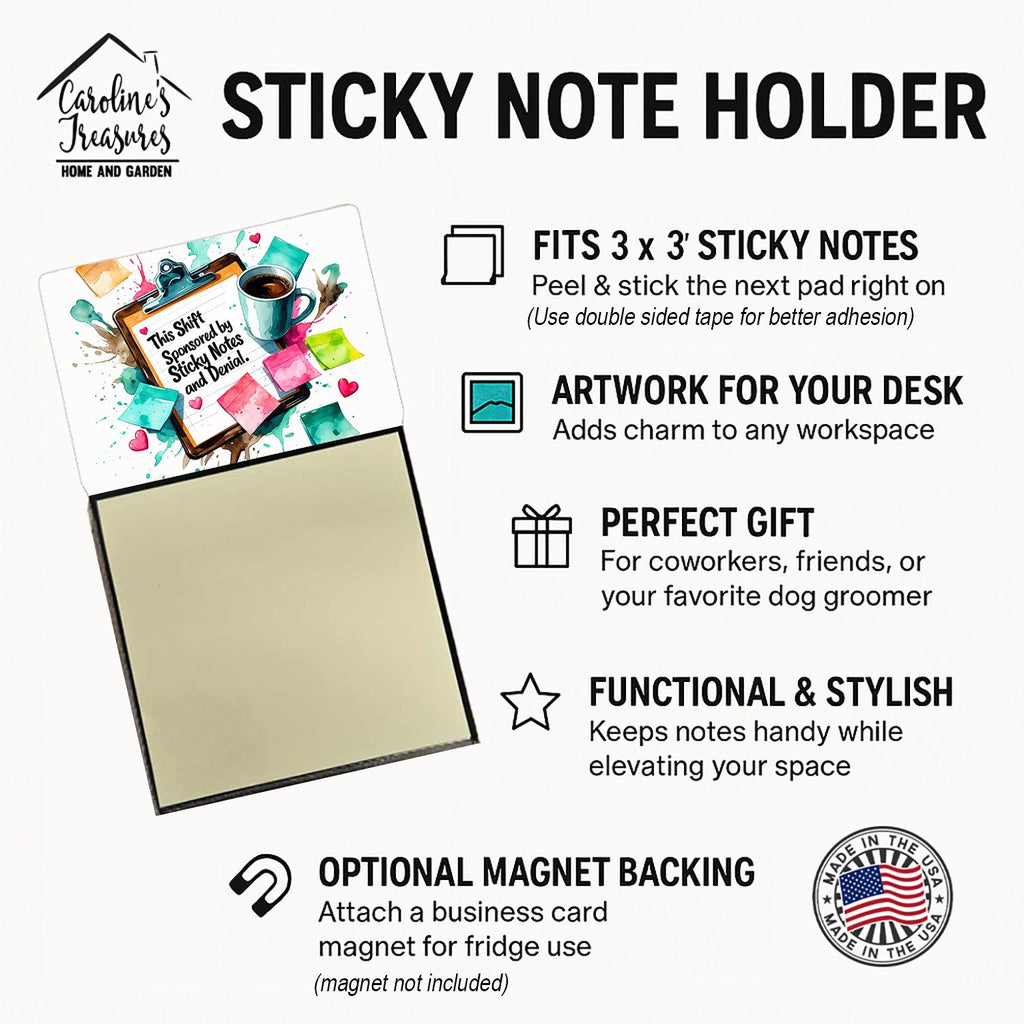 This shift sponsored Sticky Note Holder Funny Nurse Saying Desk Dispenser with 3x3 Notes