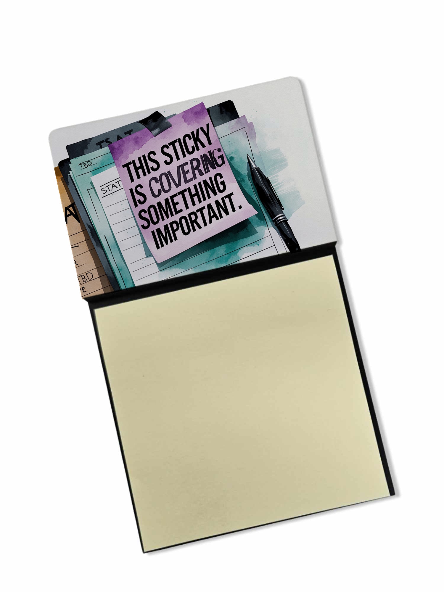 Covering something important Sticky Note Holder Funny Nurse Saying Desk Dispenser with 3x3 Notes