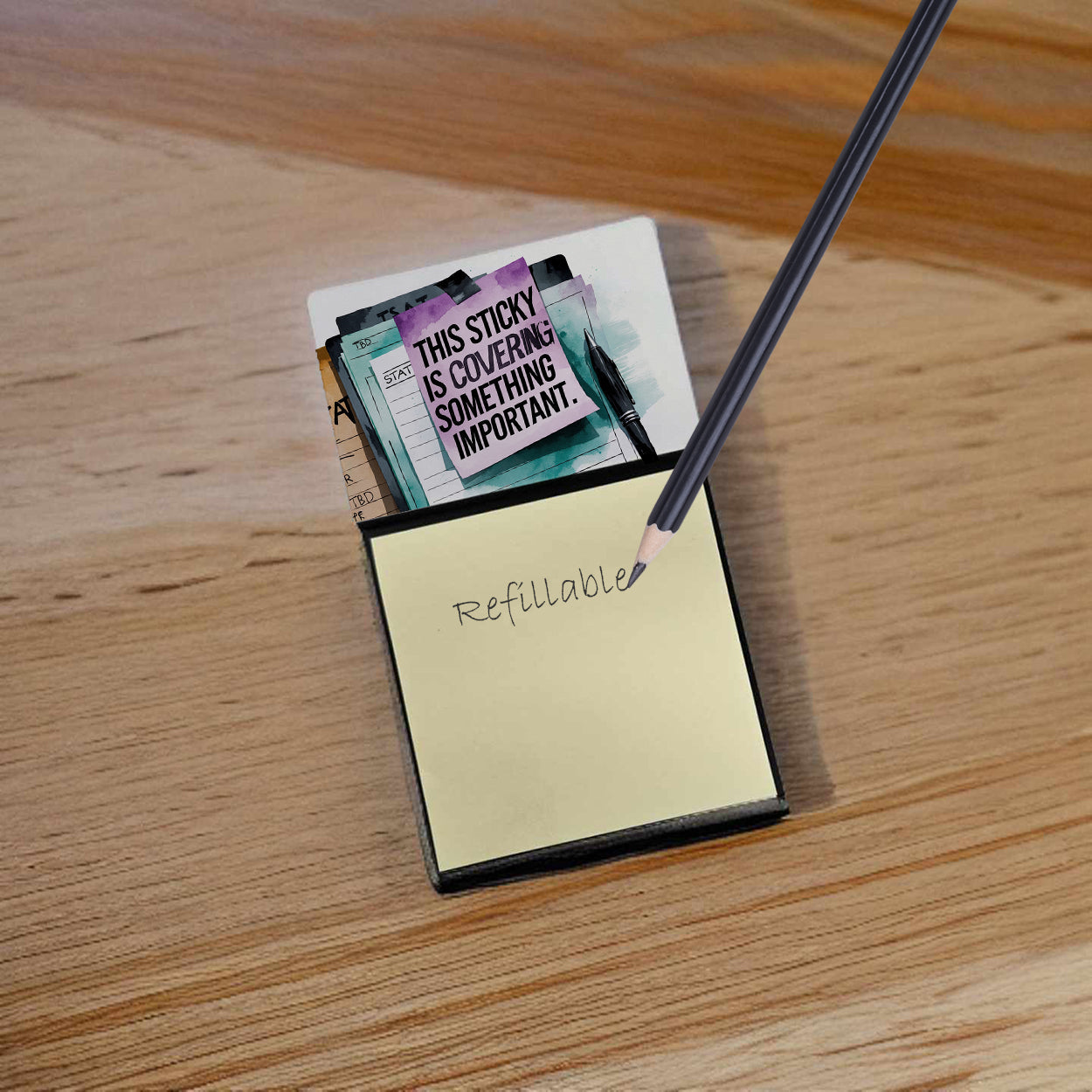 Covering something important Sticky Note Holder Funny Nurse Saying Desk Dispenser with 3x3 Notes