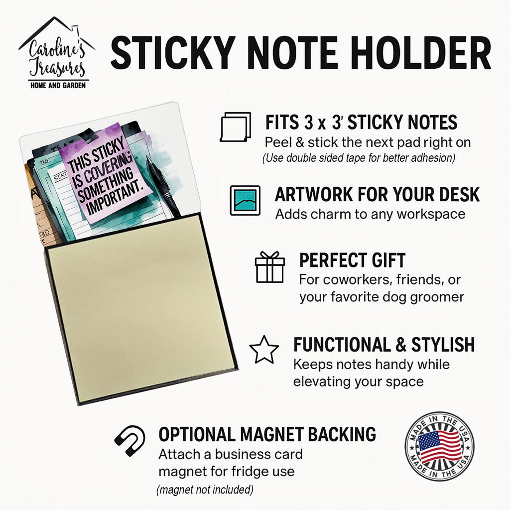 Covering something important Sticky Note Holder Funny Nurse Saying Desk Dispenser with 3x3 Notes