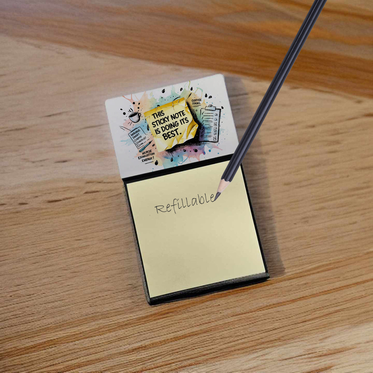 Doing its best Sticky Note Holder Funny Nurse Saying Desk Dispenser with 3x3 Notes