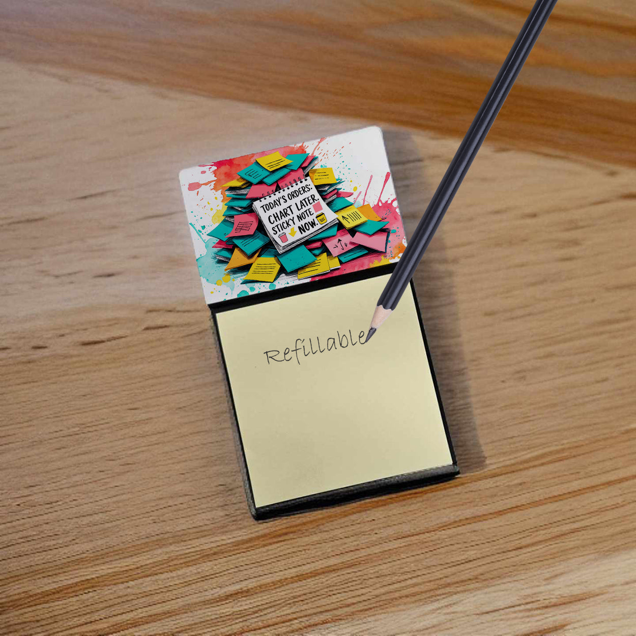 Today’s orders Sticky Note Holder Funny Nurse Saying Desk Dispenser with 3x3 Notes