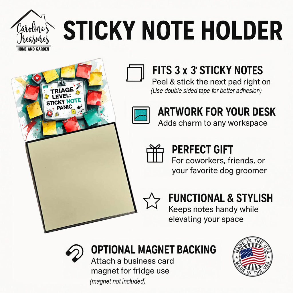 Triage level panic Sticky Note Holder Funny Nurse Saying Desk Dispenser with 3x3 Notes
