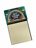 Best Teacher Ever Funny Sticky Note Holder for Teacher's Gift Refillable with 3x3 Notes