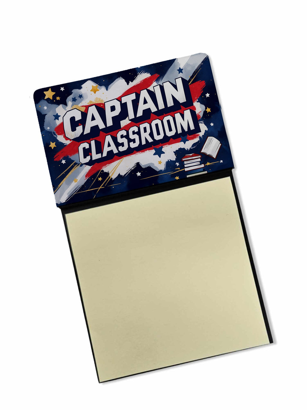 Captain Classroom Funny Sticky Note Holder for Teacher's Gift Refillable with 3x3 Notes
