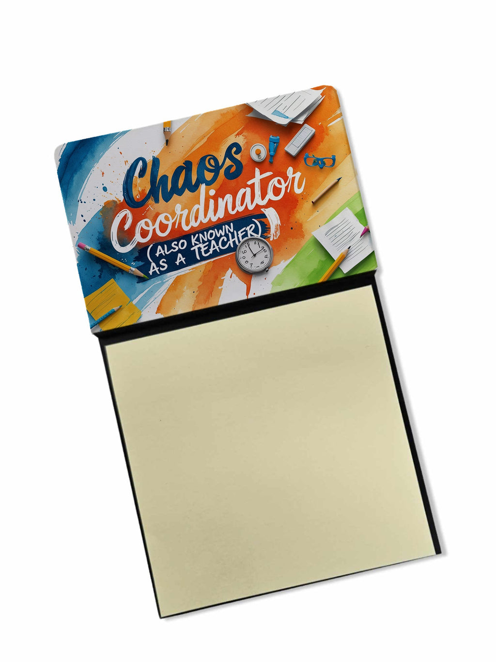 Chaos Coordinator Funny Sticky Note Holder for Teacher's Gift Refillable with 3x3 Notes