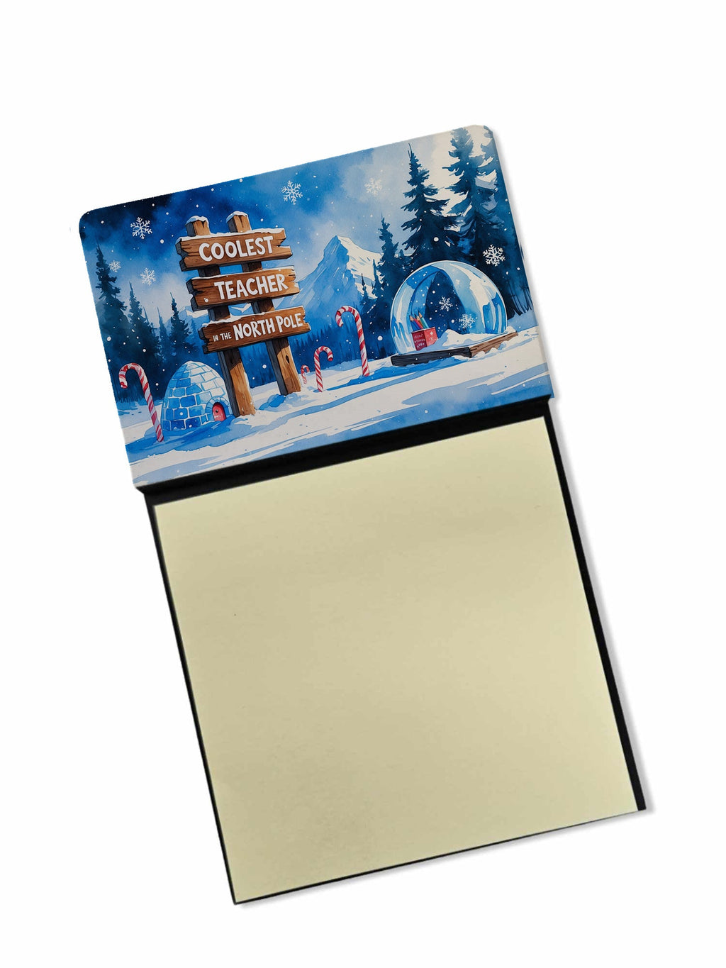 Coolest Teacher Funny Sticky Note Holder for Teacher's Gift Refillable with 3x3 Notes