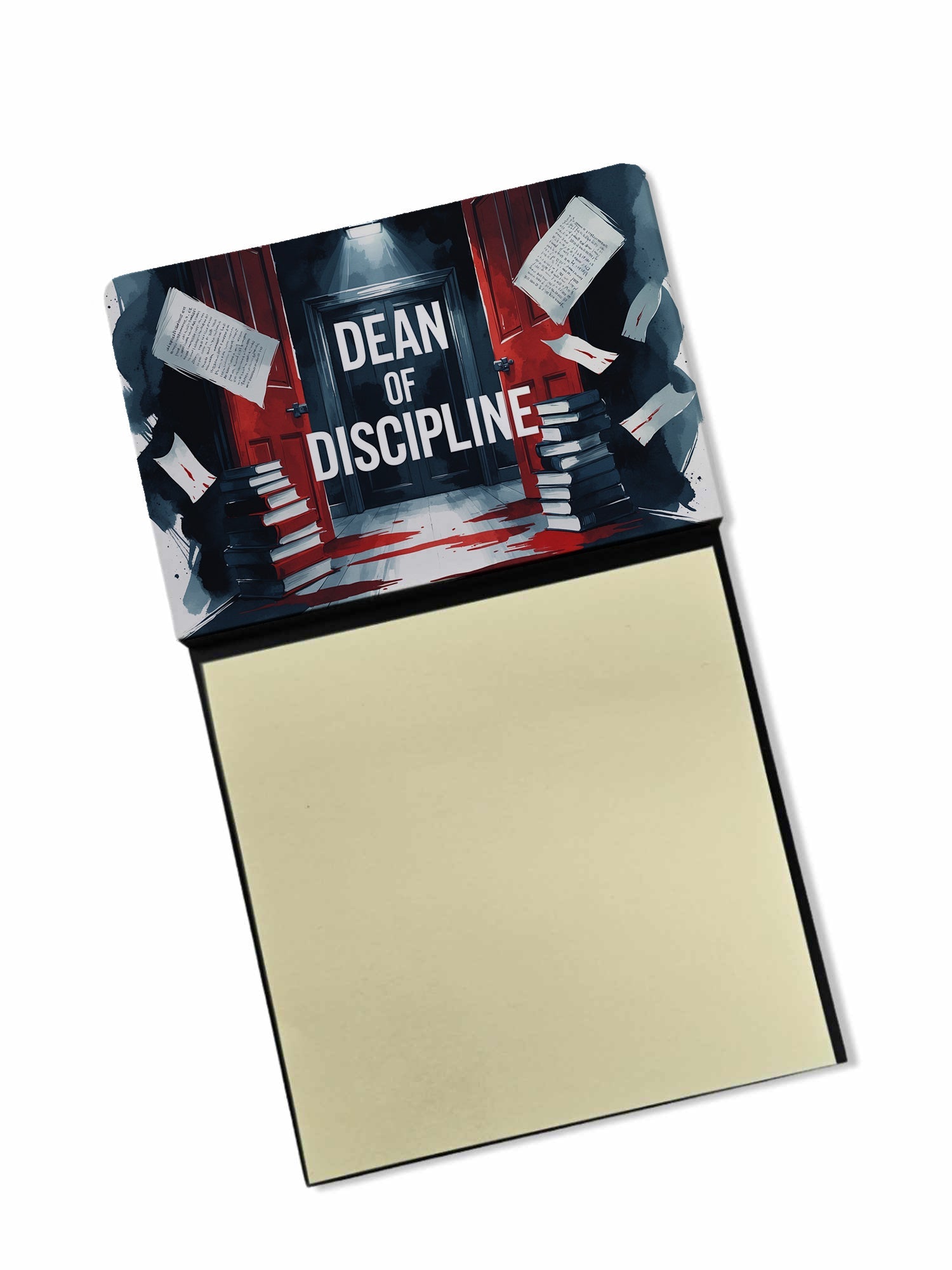 Dean of Discipline Funny Sticky Note Holder for Teacher's Gift Refillable with 3x3 Notes