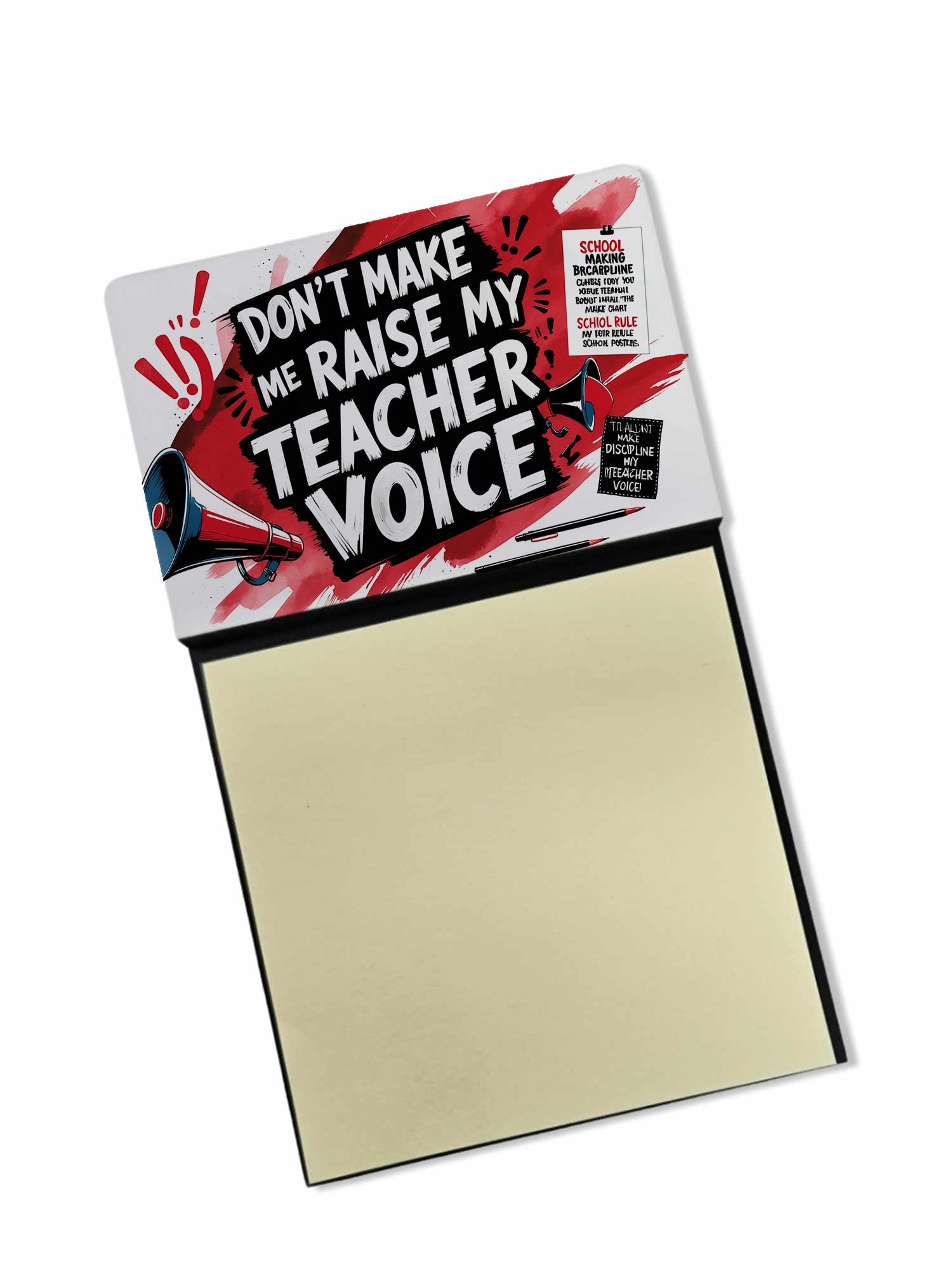 My Teacher Voice Funny Sticky Note Holder for Teacher's Gift Refillable with 3x3 Notes