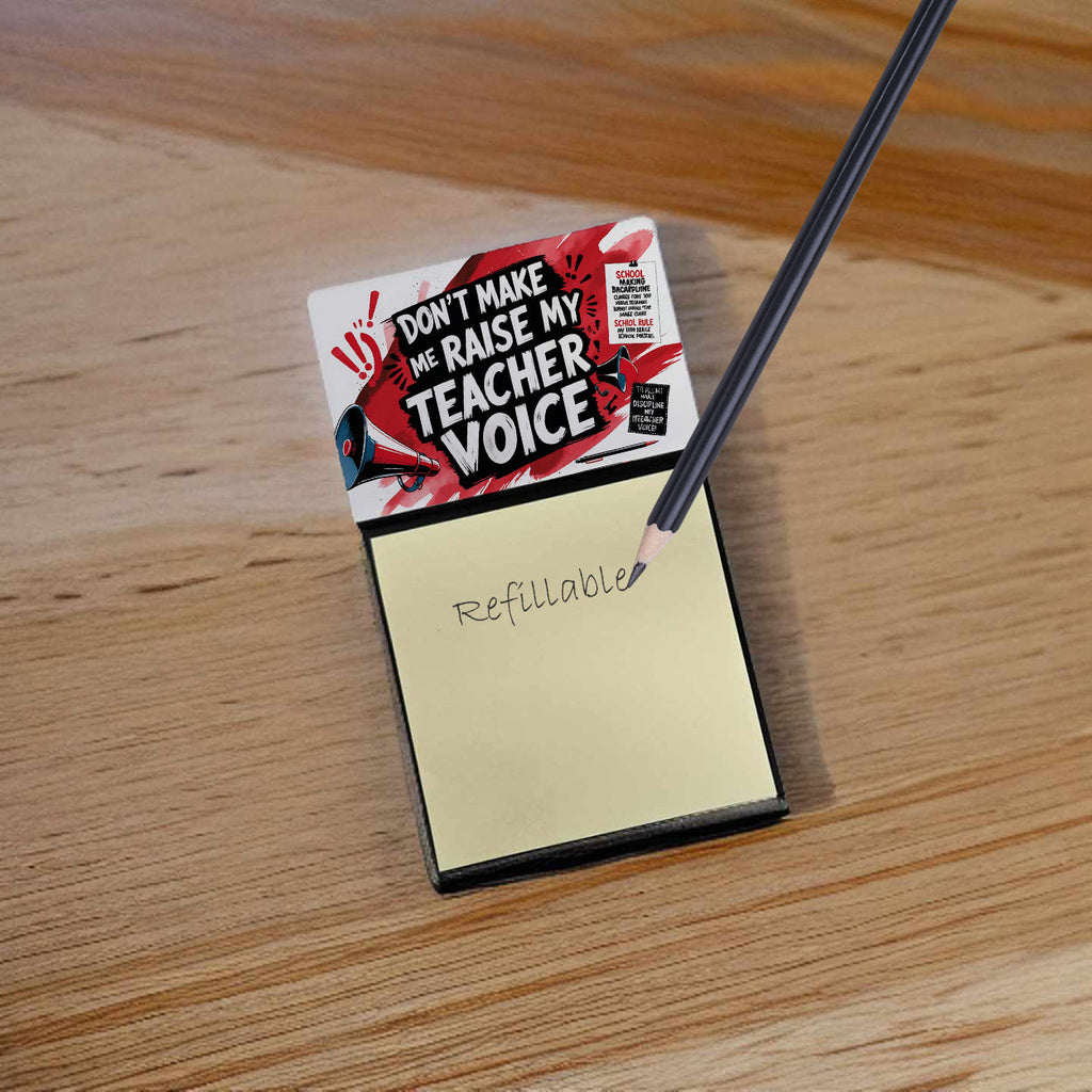 My Teacher Voice Funny Sticky Note Holder for Teacher's Gift Refillable with 3x3 Notes