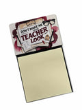 My Teacher Look Funny Sticky Note Holder for Teacher's Gift Refillable with 3x3 Notes