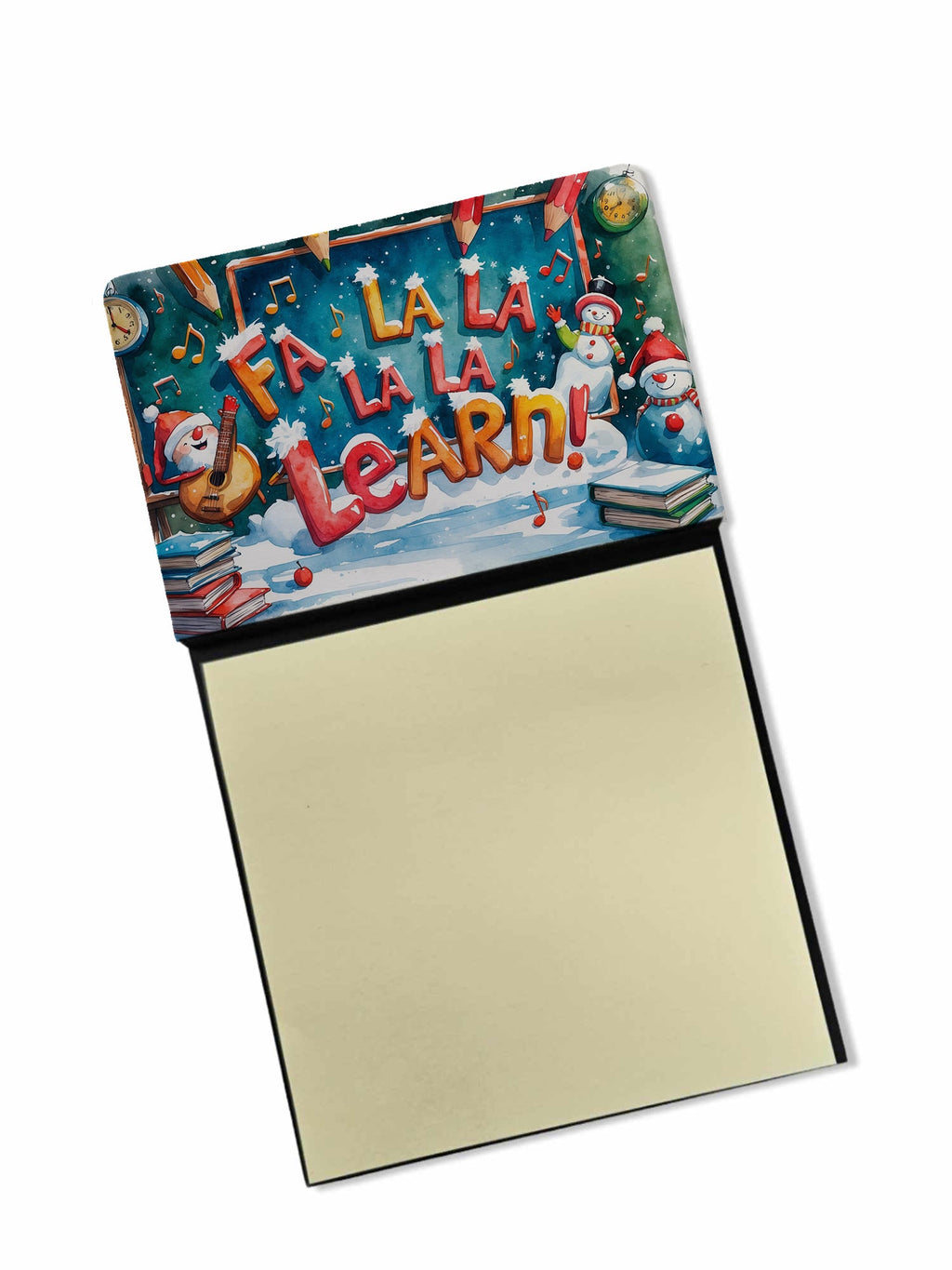 Fa La La La Learn Funny Sticky Note Holder for Teacher's Gift Refillable with 3x3 Notes