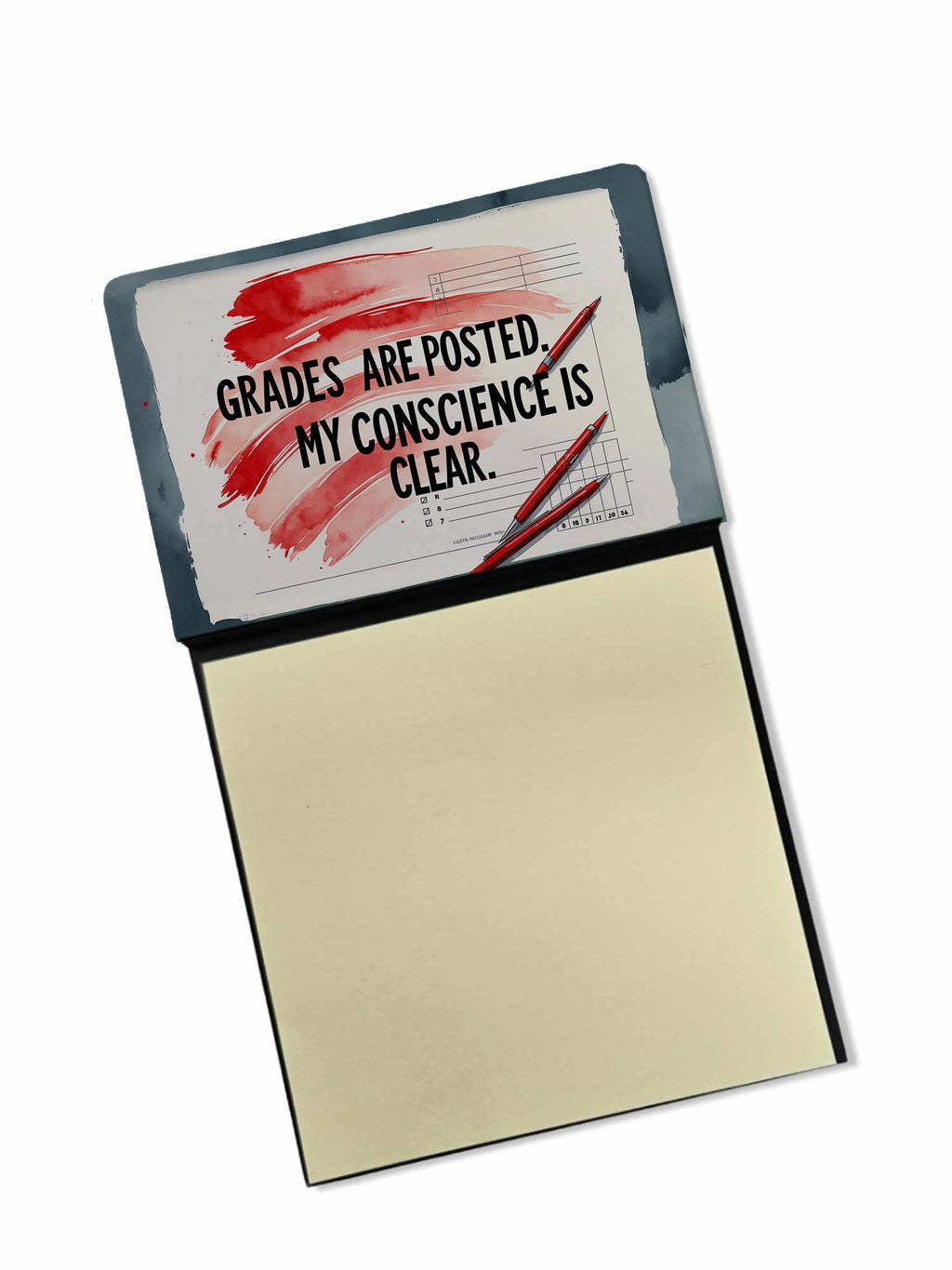 Grades Are Posted Funny Sticky Note Holder for Teacher's Gift Refillable with 3x3 Notes