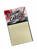 Grading is My Cardio Funny Sticky Note Holder for Teacher's Gift Refillable with 3x3 Notes