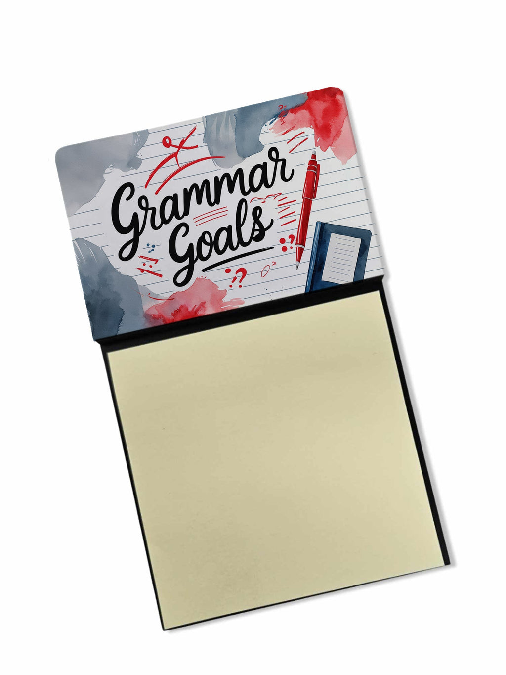 Grammar Goals Funny Sticky Note Holder for Teacher's Gift Refillable with 3x3 Notes