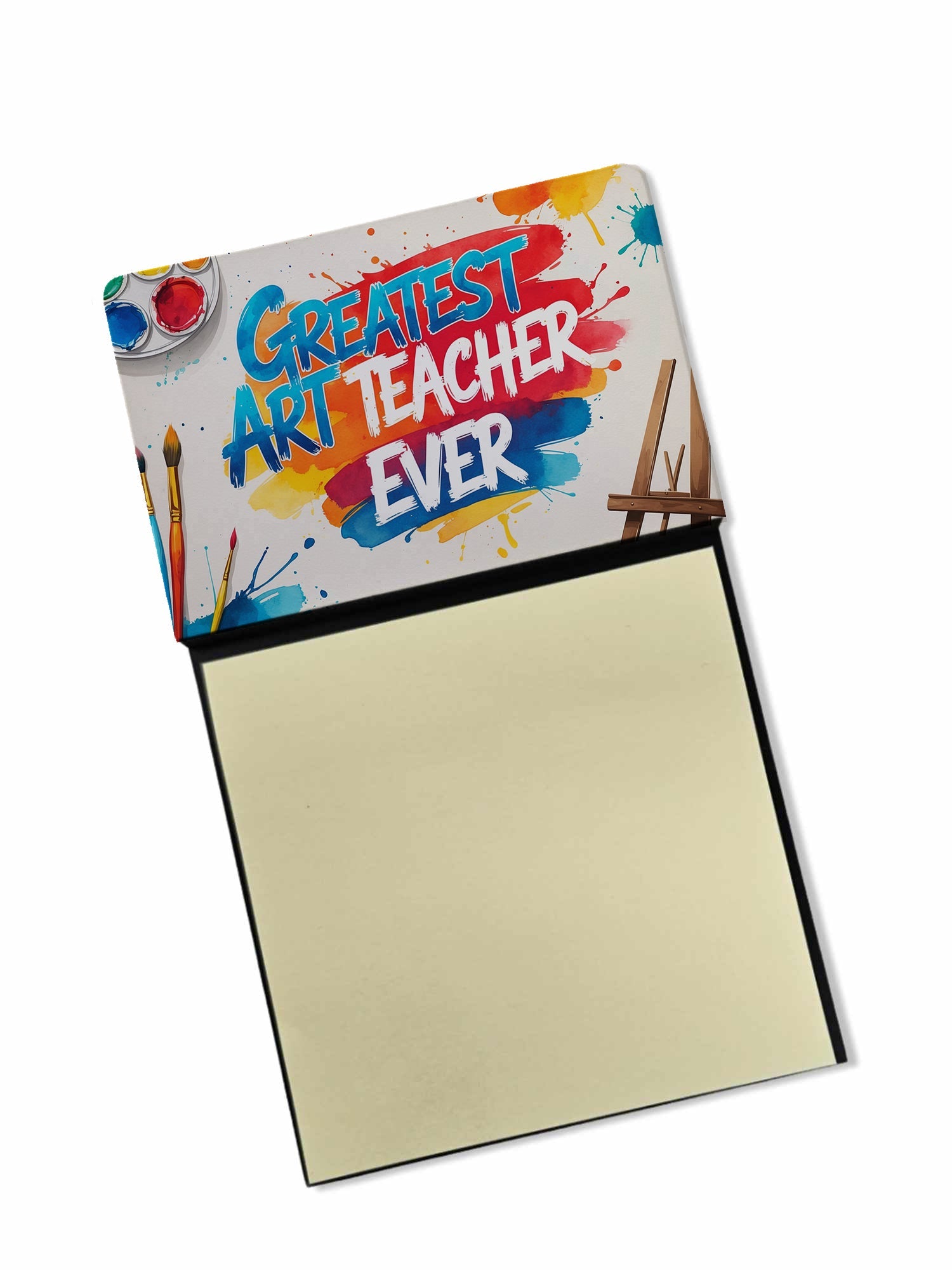 Greatest Art Teacher Ever Funny Sticky Note Holder for Teacher's Gift Refillable with 3x3 Notes