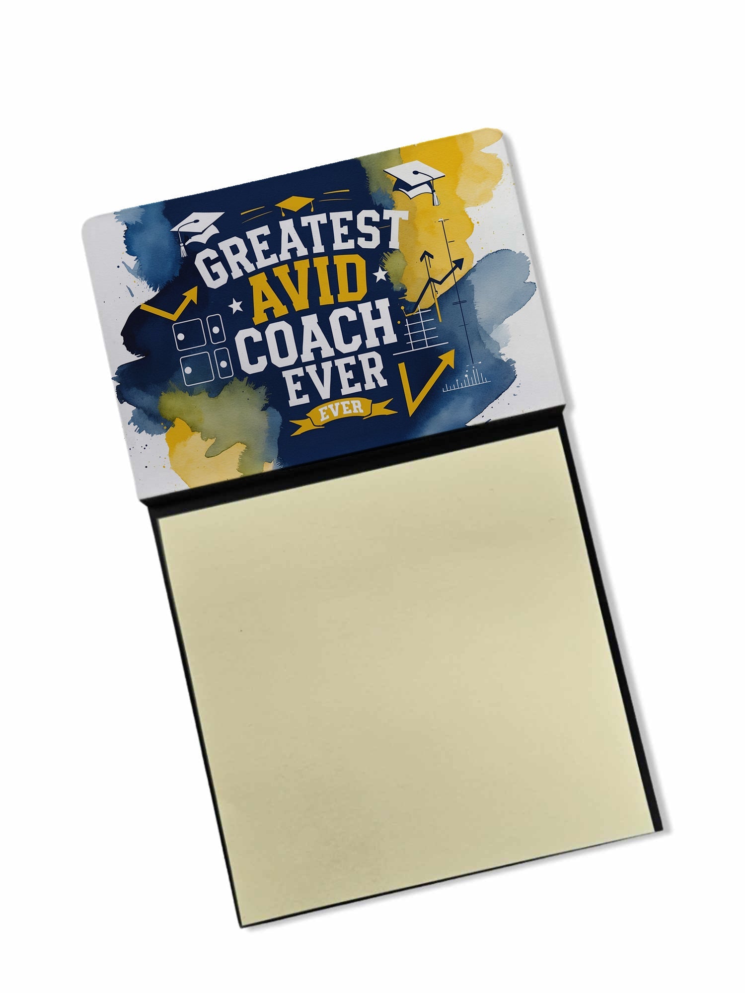 Greatest AVID Coach Ever Funny Sticky Note Holder for Teacher's Gift Refillable with 3x3 Notes