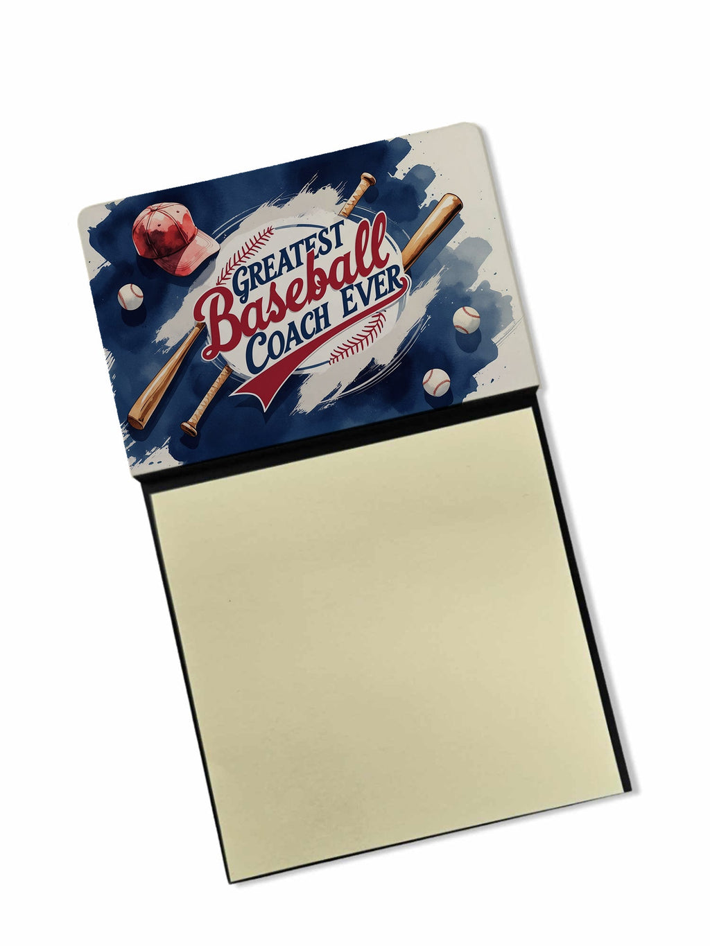Greatest Baseball Coach Ever Funny Sticky Note Holder for Teacher's Gift Refillable with 3x3 Notes