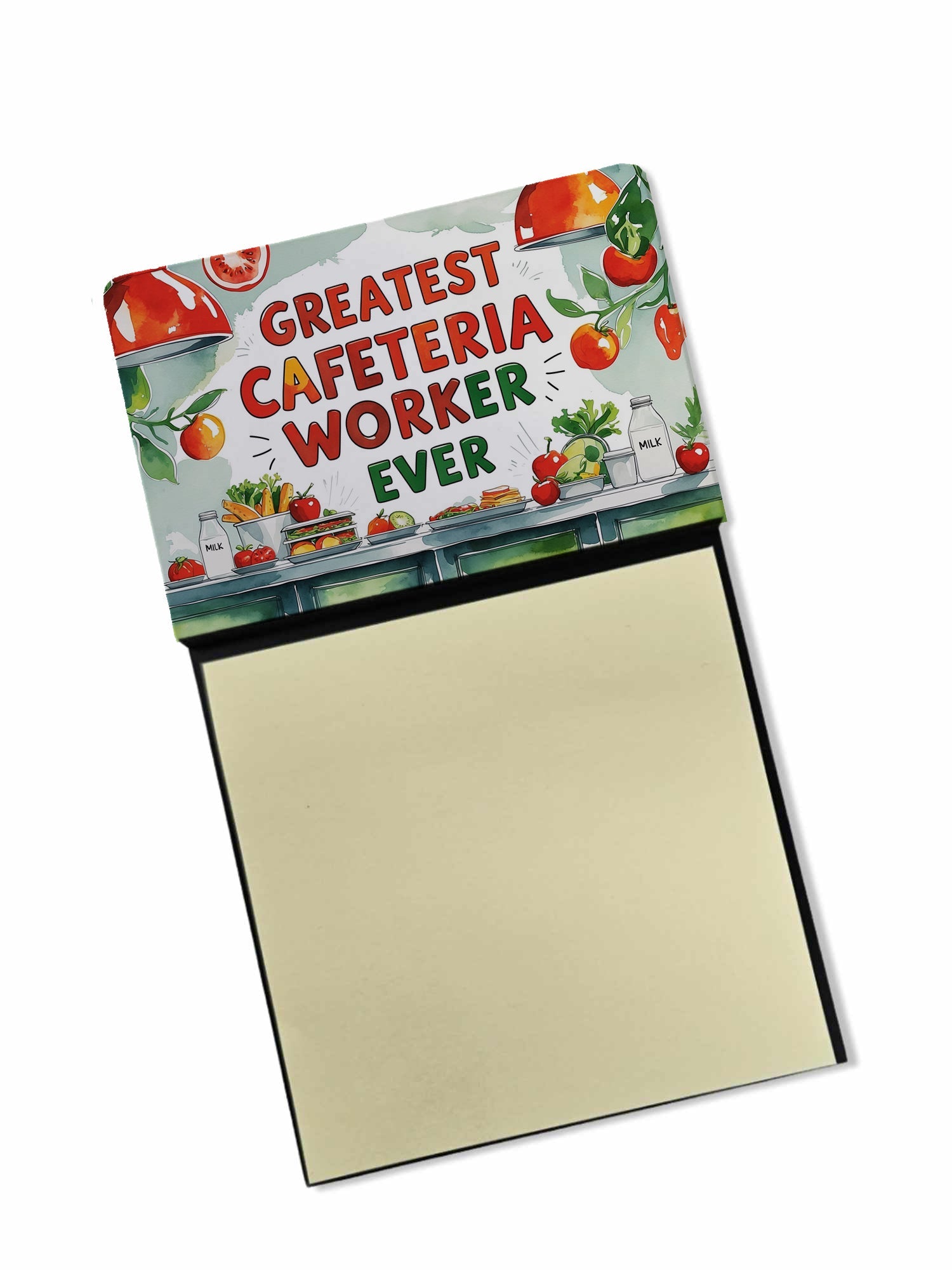 Greatest Cafeteria Worker Ever Funny Sticky Note Holder for Teacher's Gift Refillable with 3x3 Notes