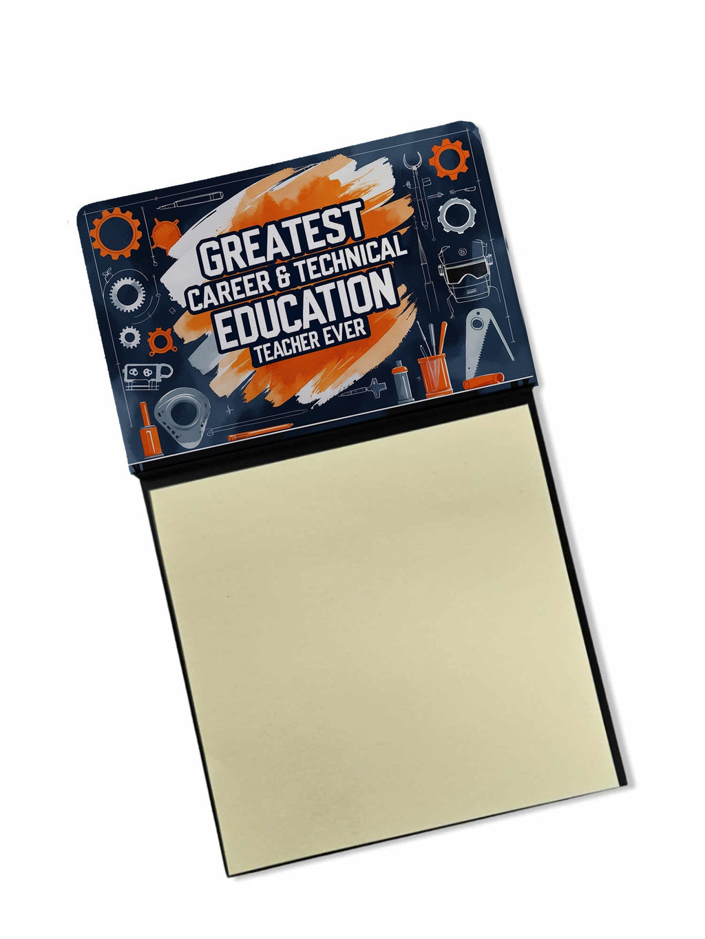 Greatest Career Teacher Ever Funny Sticky Note Holder for Teacher's Gift Refillable with 3x3 Notes