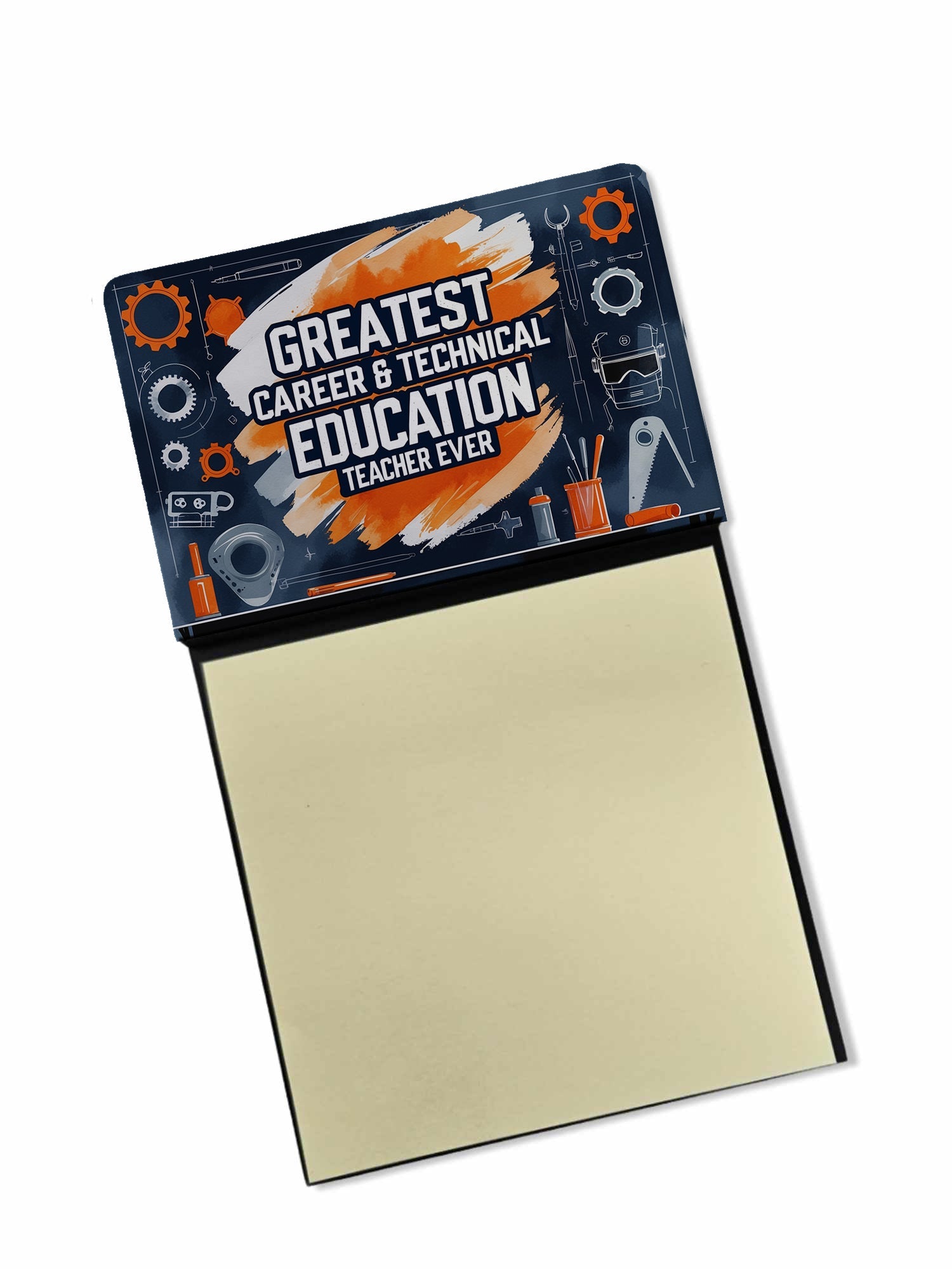Greatest Career Teacher Ever Funny Sticky Note Holder for Teacher's Gift Refillable with 3x3 Notes