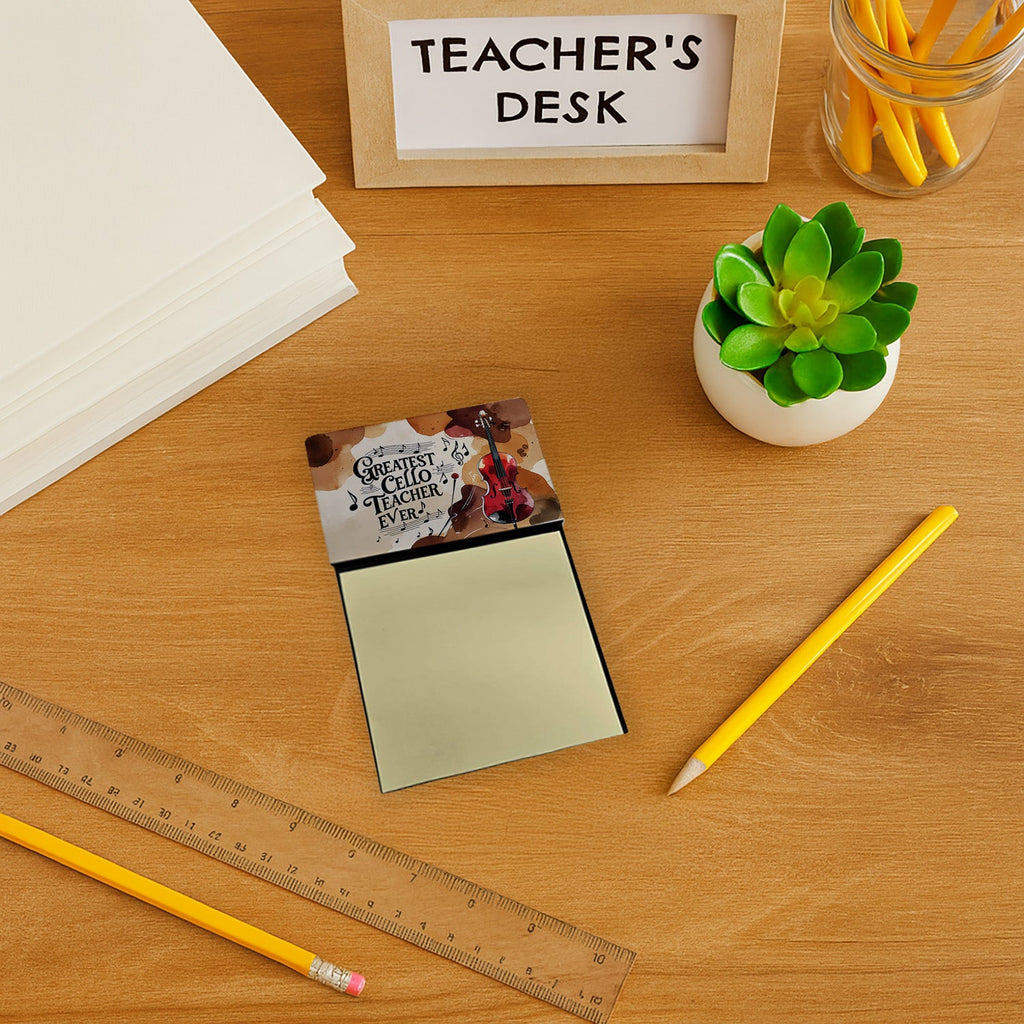 Greatest Cello Teacher Ever Funny Sticky Note Holder for Teacher's Gift Refillable with 3x3 Notes