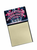 Greatest Cheer Coach Ever Funny Sticky Note Holder for Teacher's Gift Refillable with 3x3 Notes