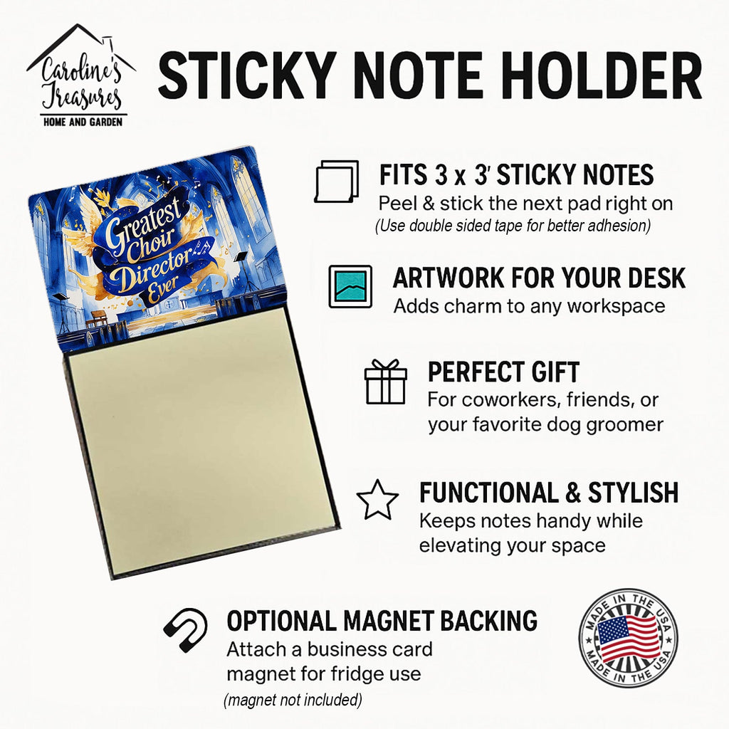 Greatest Choir Director Ever Funny Sticky Note Holder for Teacher's Gift Refillable with 3x3 Notes