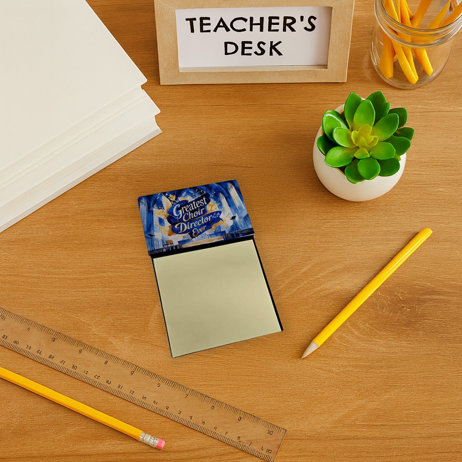 Greatest Choir Director Ever Funny Sticky Note Holder for Teacher's Gift Refillable with 3x3 Notes