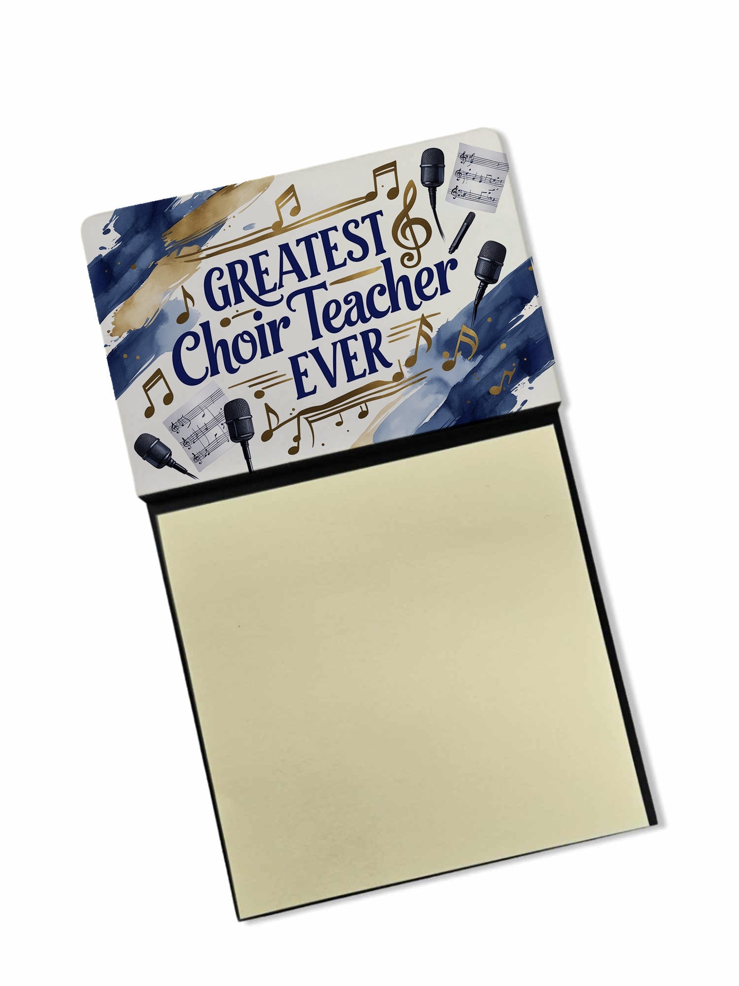 Greatest Choir Teacher Ever Funny Sticky Note Holder for Teacher's Gift Refillable with 3x3 Notes