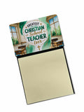 Greatest Christian School Teacher Ever Funny Sticky Note Holder for Teacher's Gift Refillable with 3x3 Notes